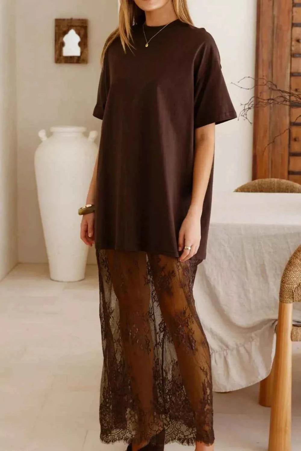 Casual Short Sleeve Lace Maxi Tee Dress a50be36e-c05b-4885-a734-18b6d2e7bc53-Max-Origin