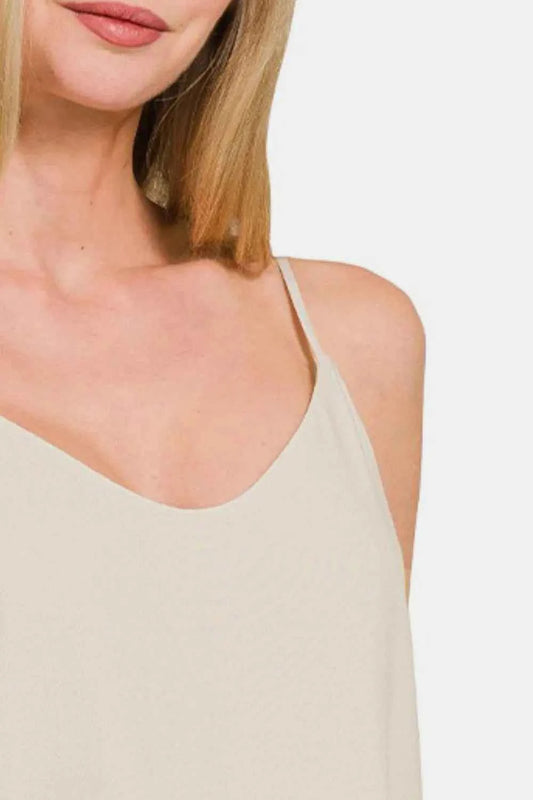 Two Layered Spaghetti Strap Cami a50c70aa-727e-4b74-b4bf-d68d512b8590-Max