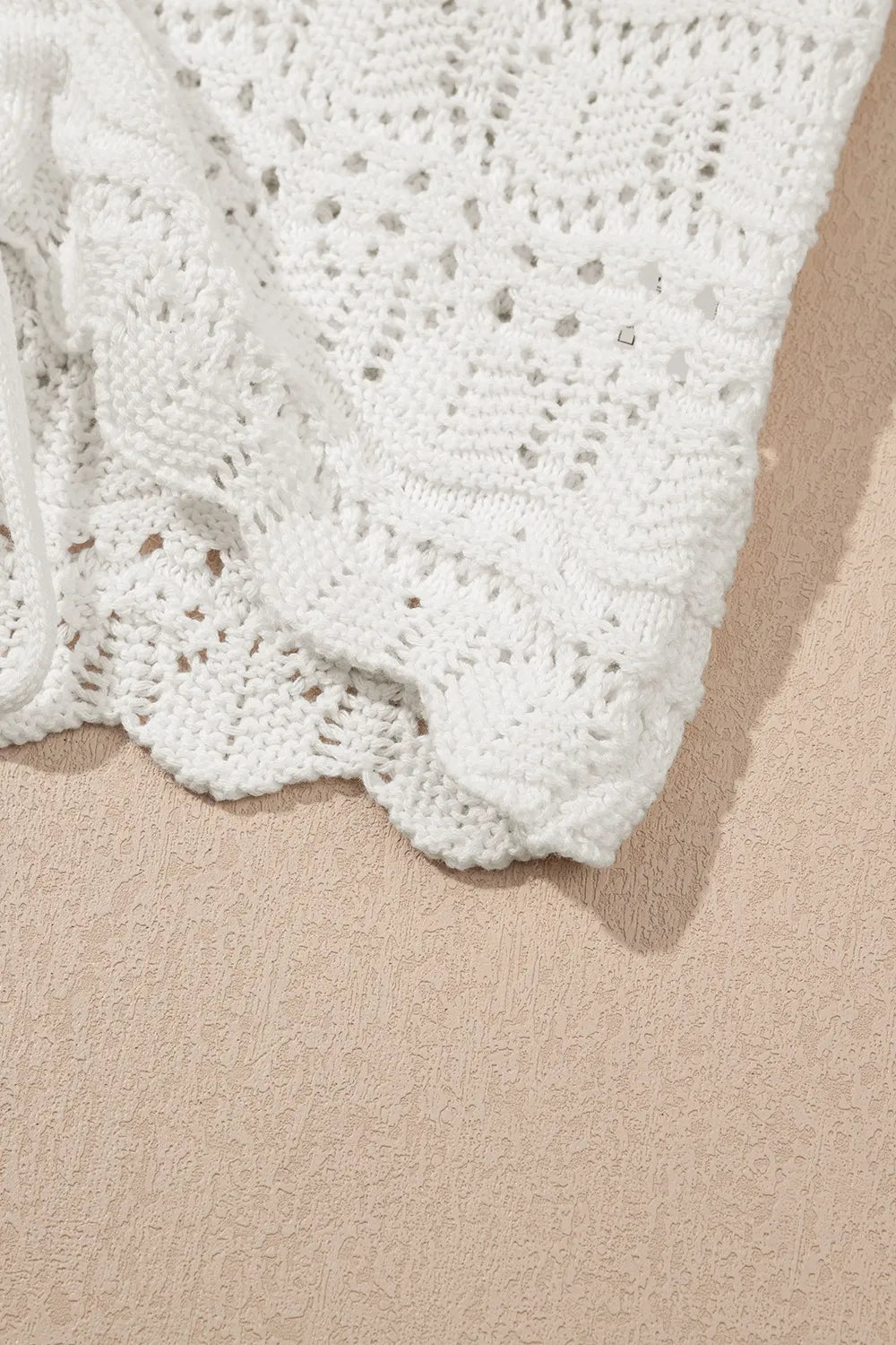Hollowed Knit V Neck Drawstring Sweater Vest a516c20b-41a9-4635-bf84-690f5630b4cc-Max-Origin