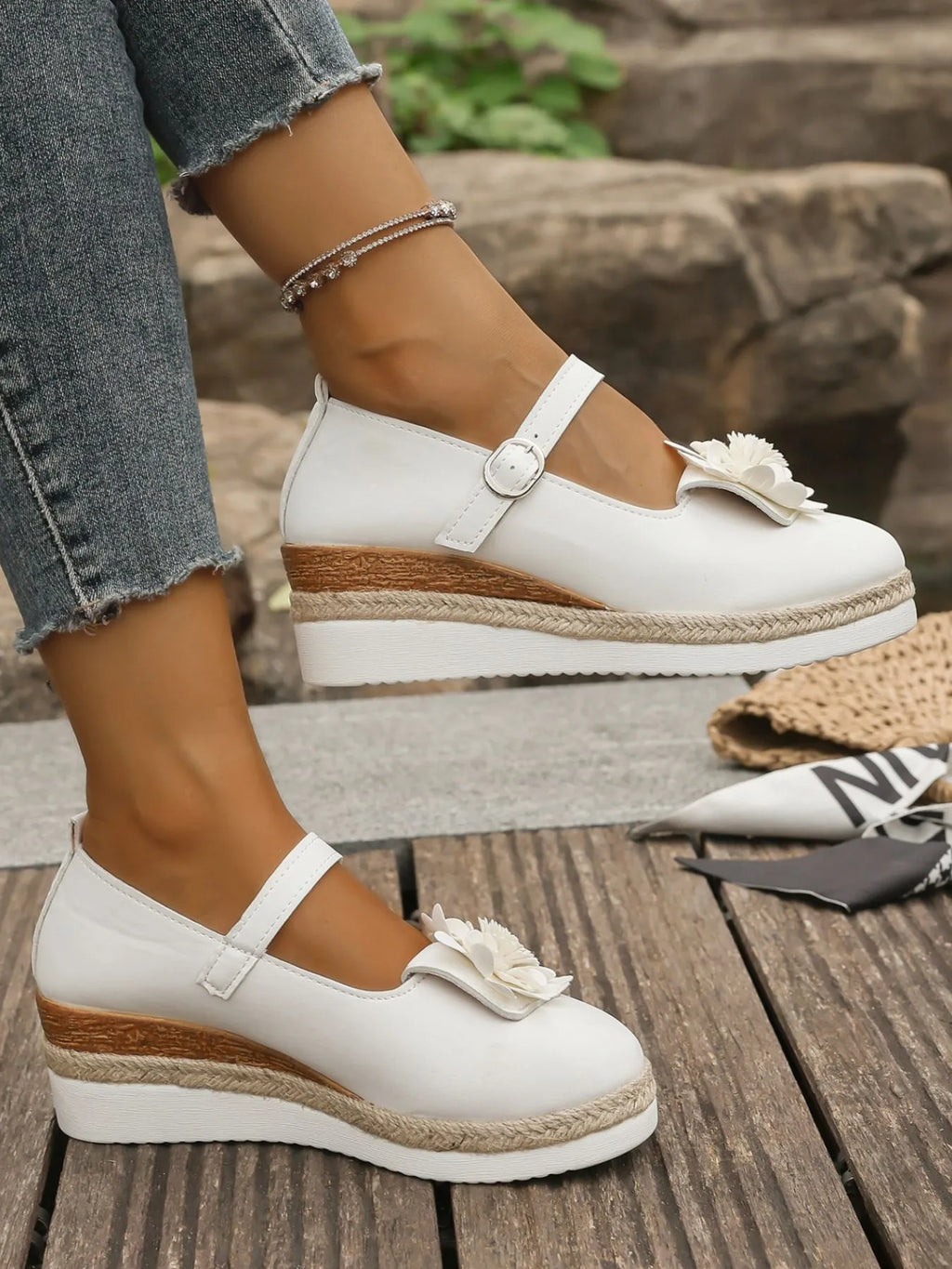 Flower Embellished Mary Jane Loafers a519a4dc-e1f3-4395-ac3d-c73306e95cd6-Max-Origin