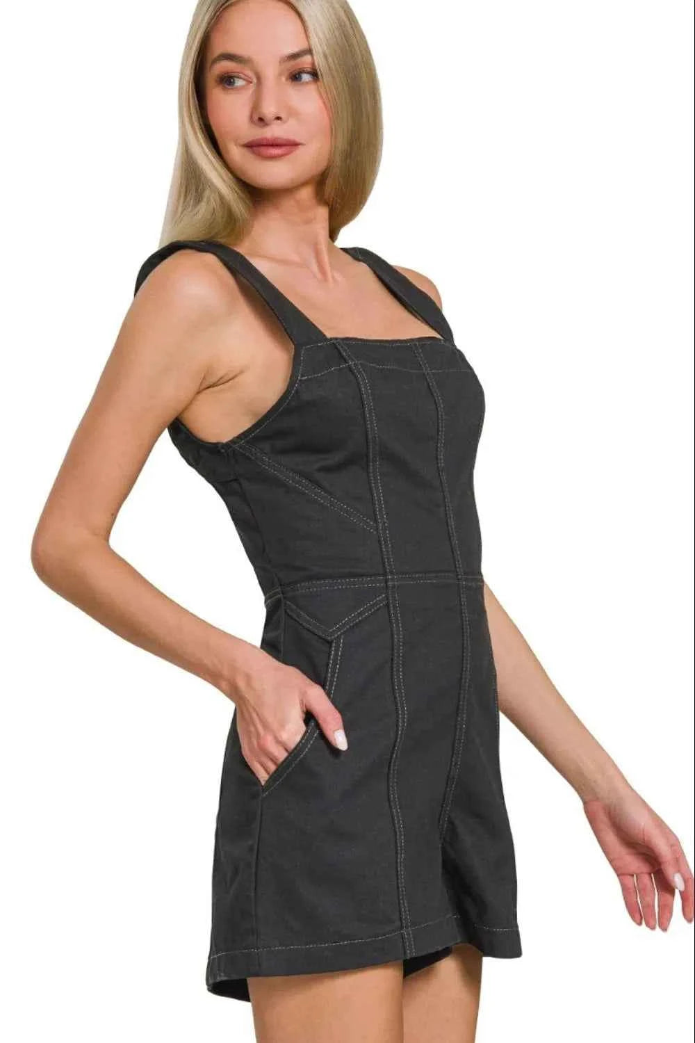 Zenana Tie Back Romper a51b3422-a98c-4ebc-943a-dfeaeea809b3-Max-Origin
