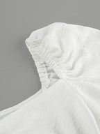 Twisted Front Puff Sleeve Midi Dress a51ffed13d9946aaade67a452abf9f73-Max