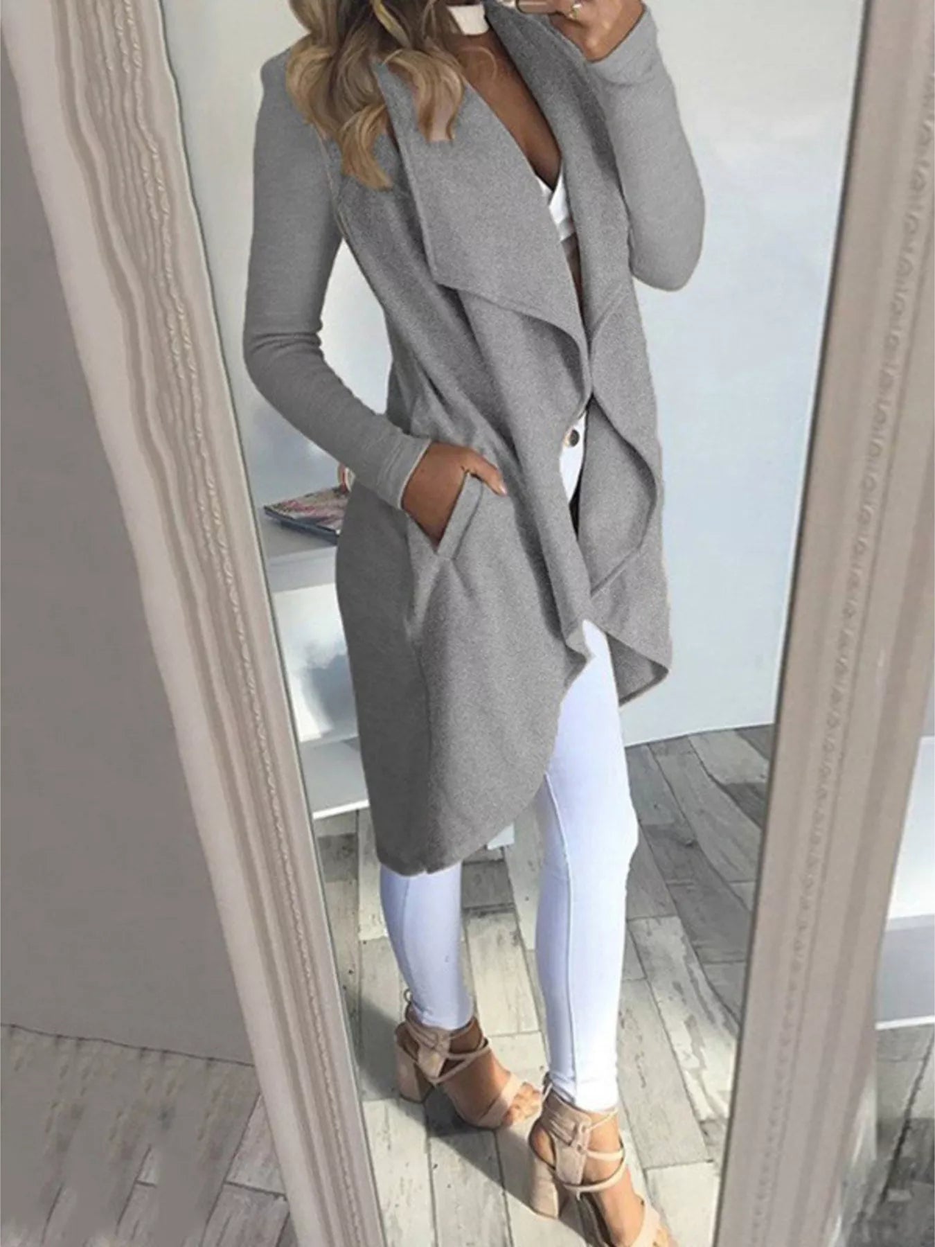 Full Size Lapel Collar Long Sleeve Coat Plus Size Gray a52ae7bd6b7b43ad88fb58894ae25c5e-Max-Origin