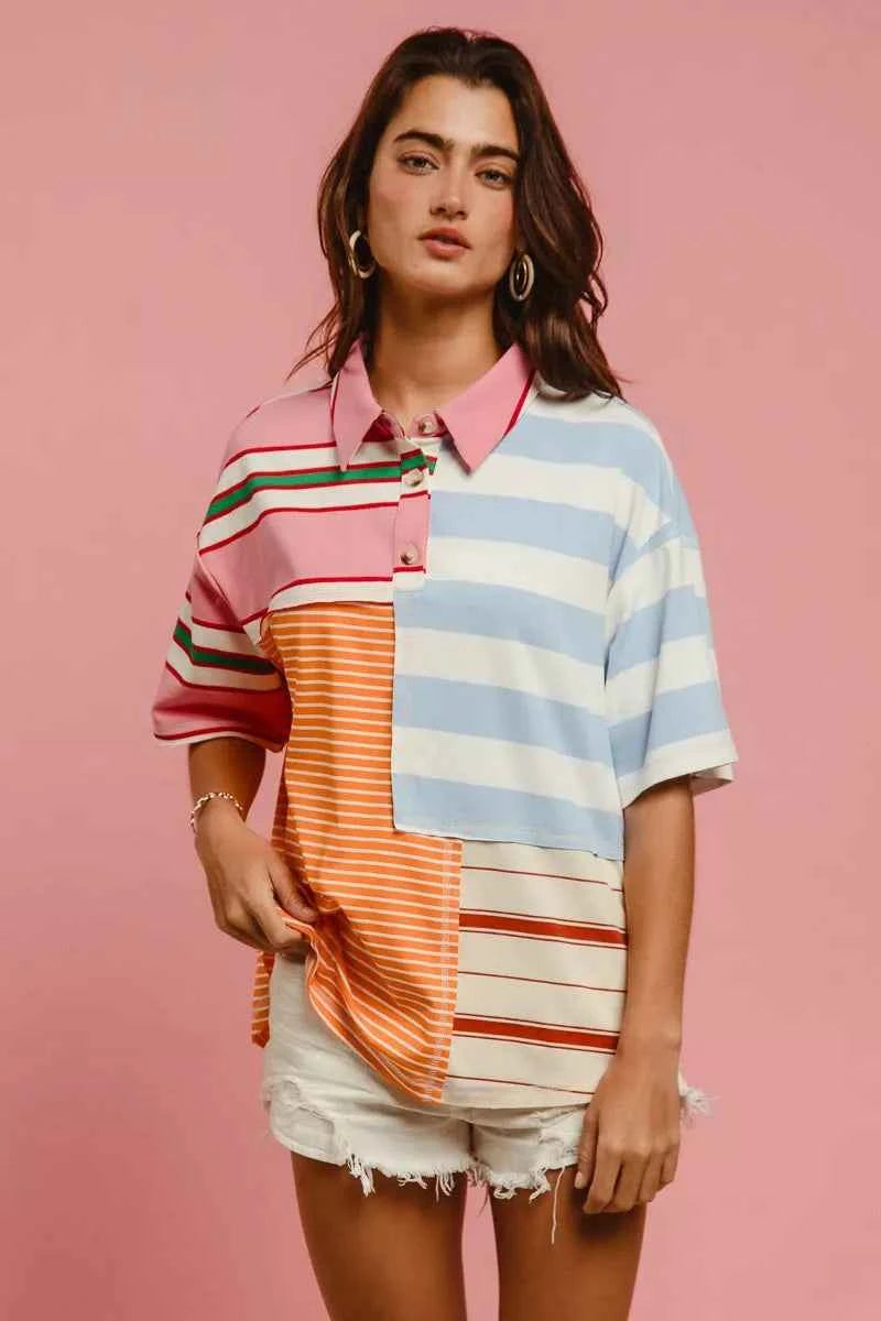 BiBi Mix And Match Stripe Color Block Shirt PINK PERI ORG OAT a52f1d87c98c4e7f95454bdc977ddfbe-Max-Origin