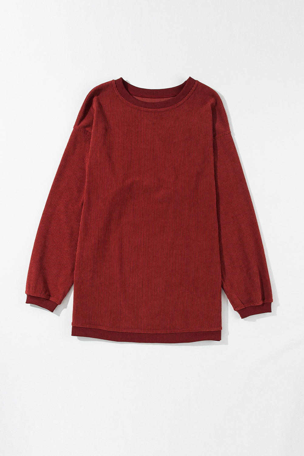 White Drop Shoulder Rib Knit Oversized Sweatshirt a5302d98f36f0035