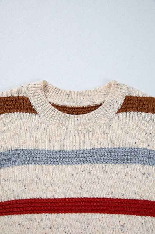 Vivienne Shoulder Heathered Knit Sweater a533acac-dbe1-412b-a974-d0595d9d256d