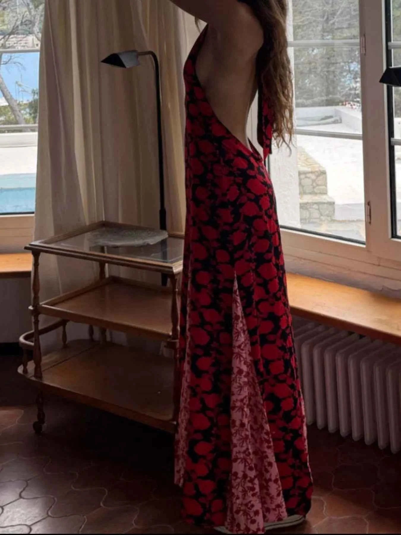 Backless Halter Neck Polka Dot Maxi Dress a53bc81c-831b-418a-b88e-f69941a22943-Max-Origin