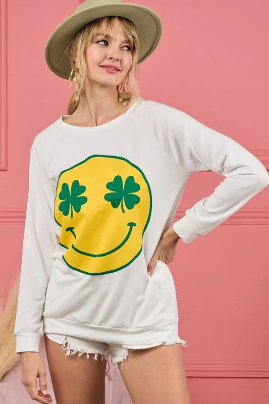 Smile Face Graphic Round Neck Long Sleeve Top a541a34818f24b3c91cf97130f1ee440-Max-Origin