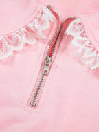 Peter Pan Lace Embellished Neck Sweatshirt and Skirt Two Piece Set a544402f75534fcc94302243ace374b8-Max-Origin