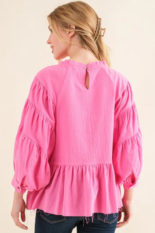And The Why Loose Fit Tiered Raw Edge Hem Blouse Top a54e90e0faff4c148fb13ac181eab7a2-Max-Origin
