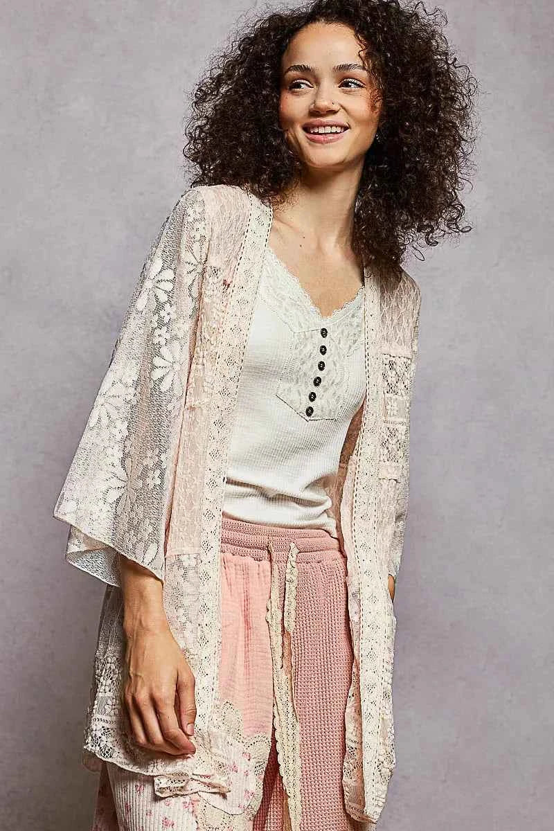 POL Lace Floral Open Front Cardigan with Trim Detail a55921e8-12d7-45d1-b44c-781001db1391-Max-Origin
