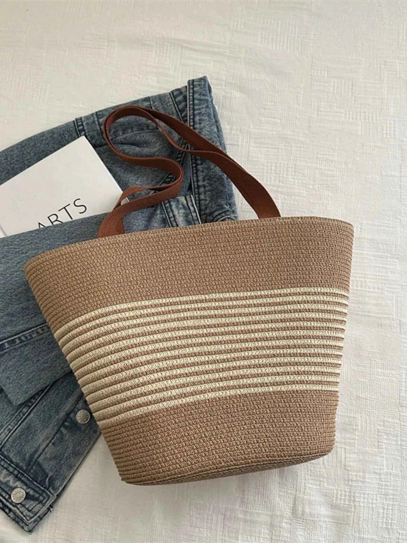 Striped Woven Tote Bag a55e34cb-f52a-4912-949c-65871dcedf66-Max-Origin