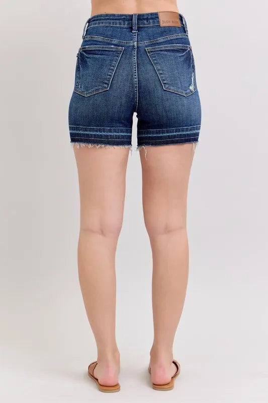 Full Size High Waist Tummy Control Destroy Release Hem Denim Shorts Plus Size a561da634b394ec6824bfb2e4b27120c-Max-Origin