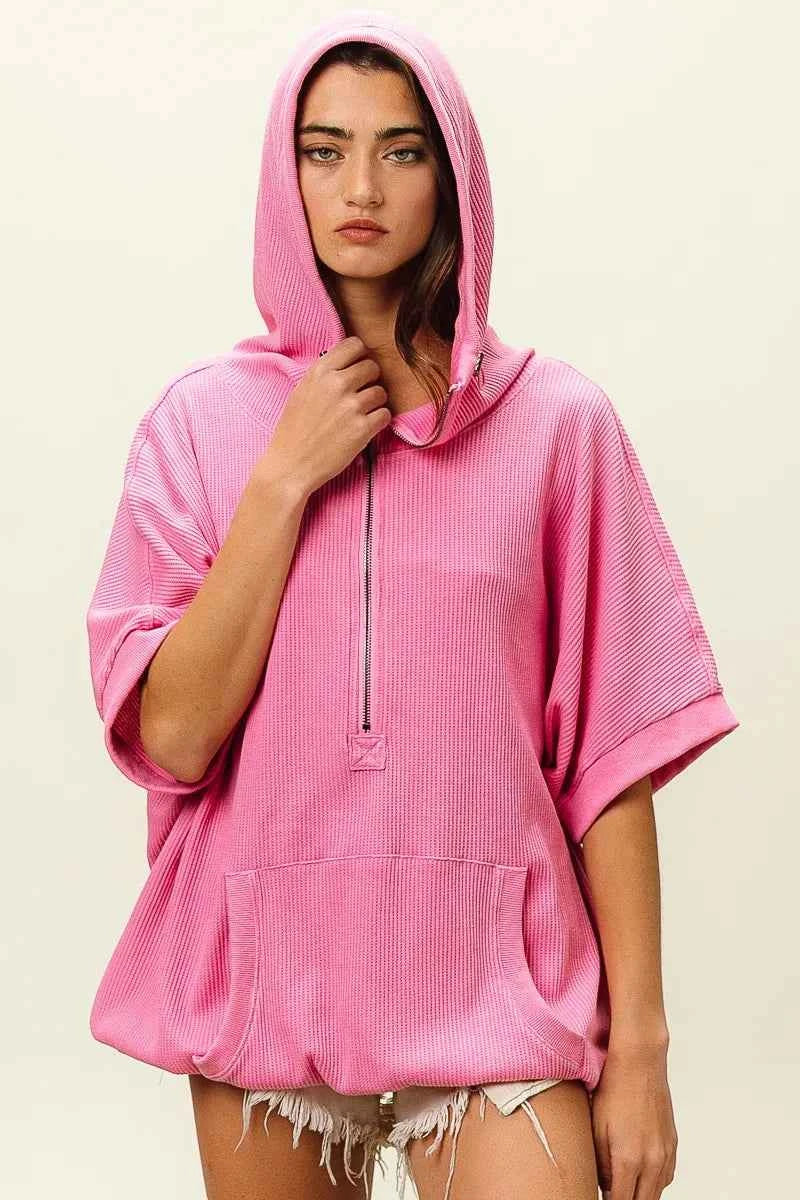 BiBi Vintage Washed Waffle Thermal Hoodie a56a9b833aa948f69ce497f8f0834163-Max-Origin