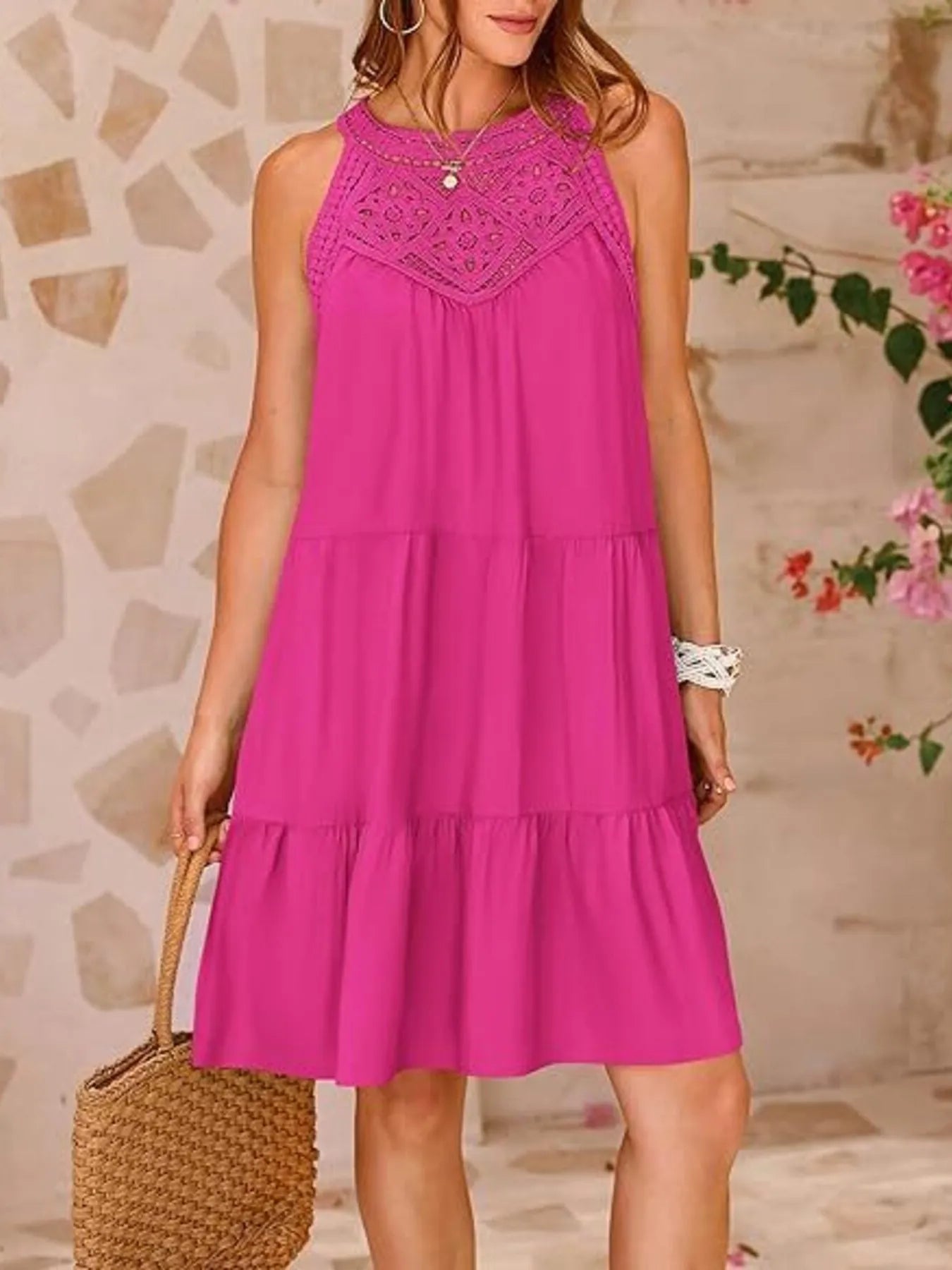 Crochet Lace Tiered Summer Dress Rose a56bac88588a4d03be7ccde09bf6e486-Max-Origin