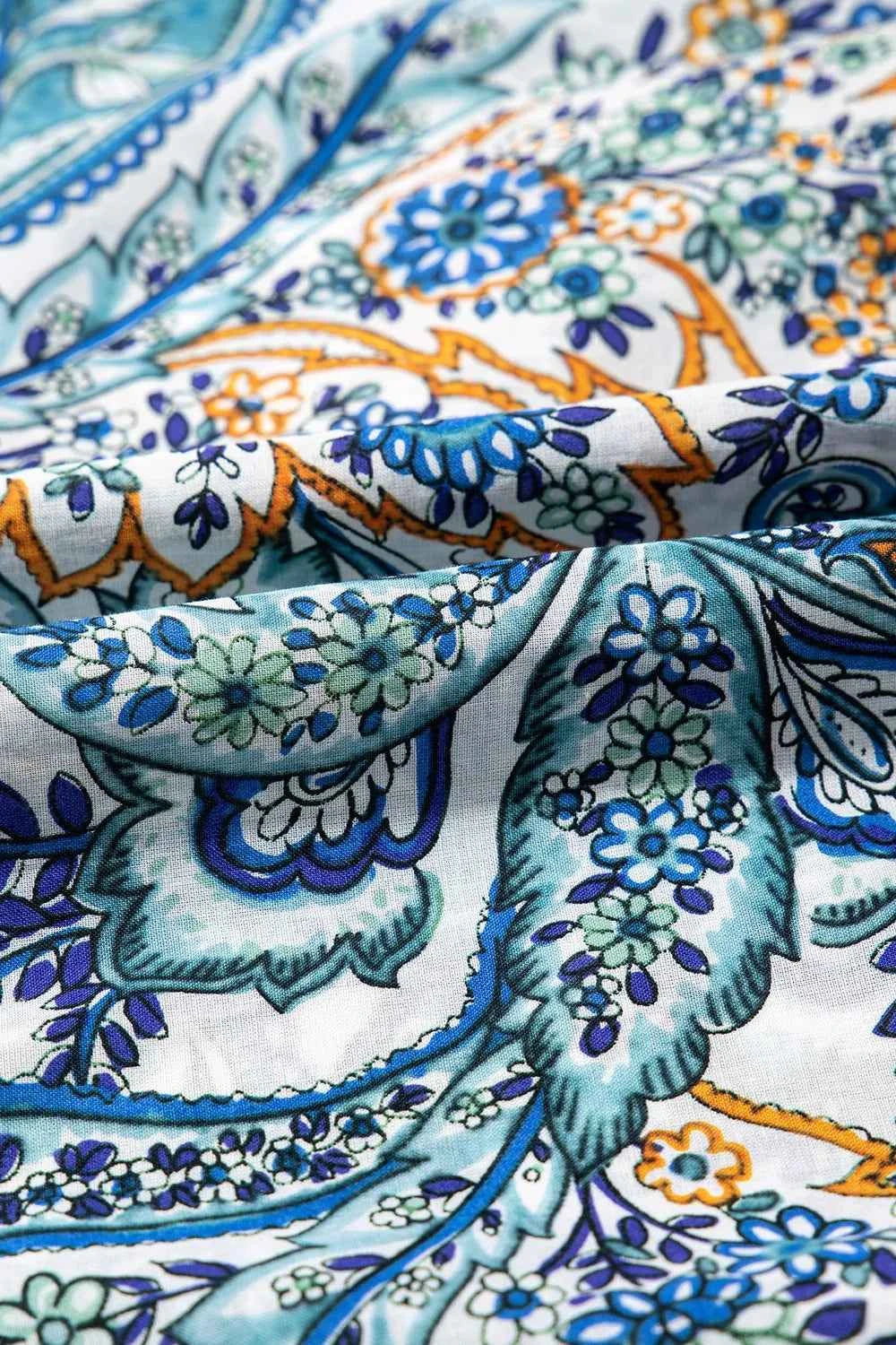 Paisley Floral V Neck Short Sleeve Mini Dress a56cf8f5-3729-4864-99e9-5e1c26ce6322-Max-Origin