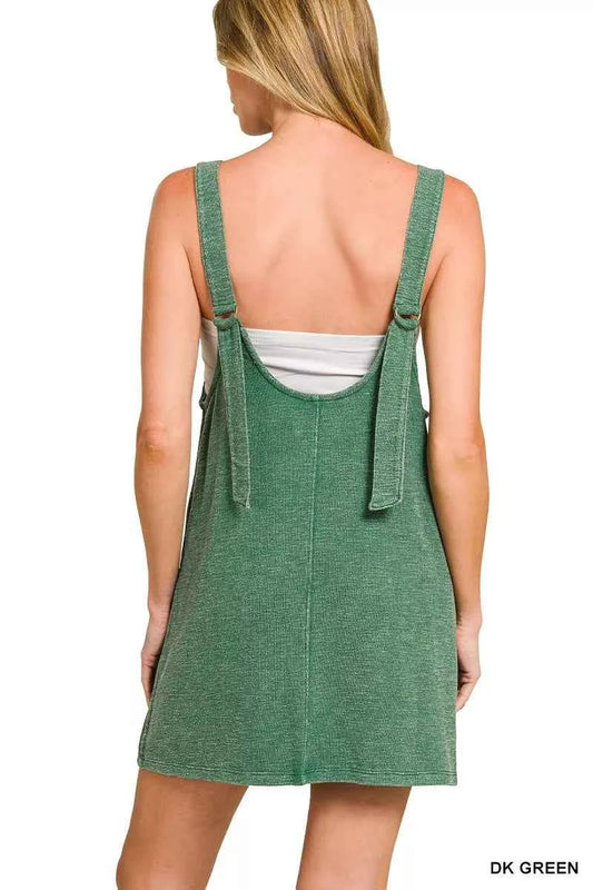 Washed Slub Adjustable Strap Overall Dress a576c0355bdc40e897ec4575f963ffc3-Max-Origin