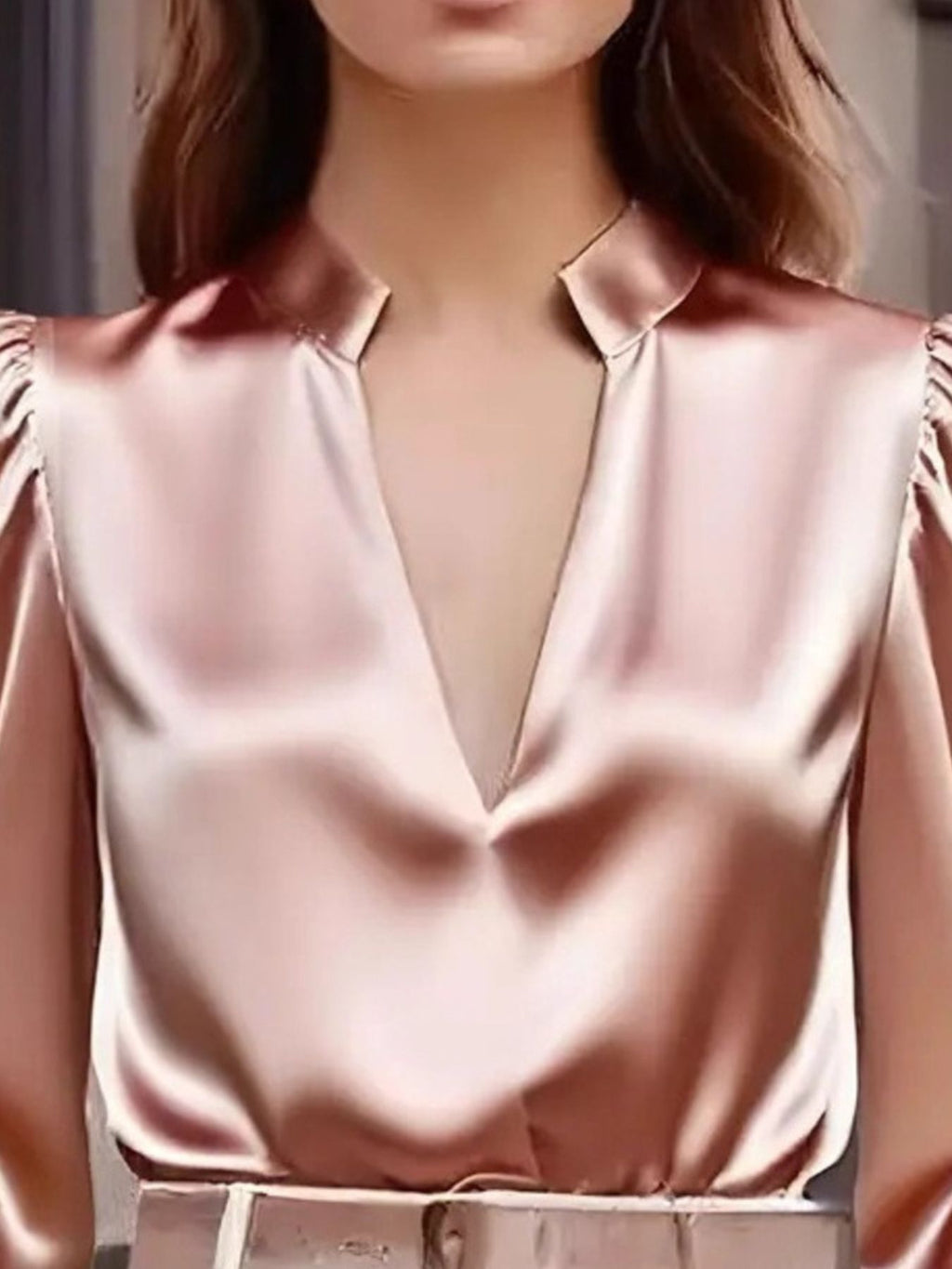 Notched Long Sleeve Blouse a5786a74-c490-43fd-90d4-18c7d54cfcdd-Max