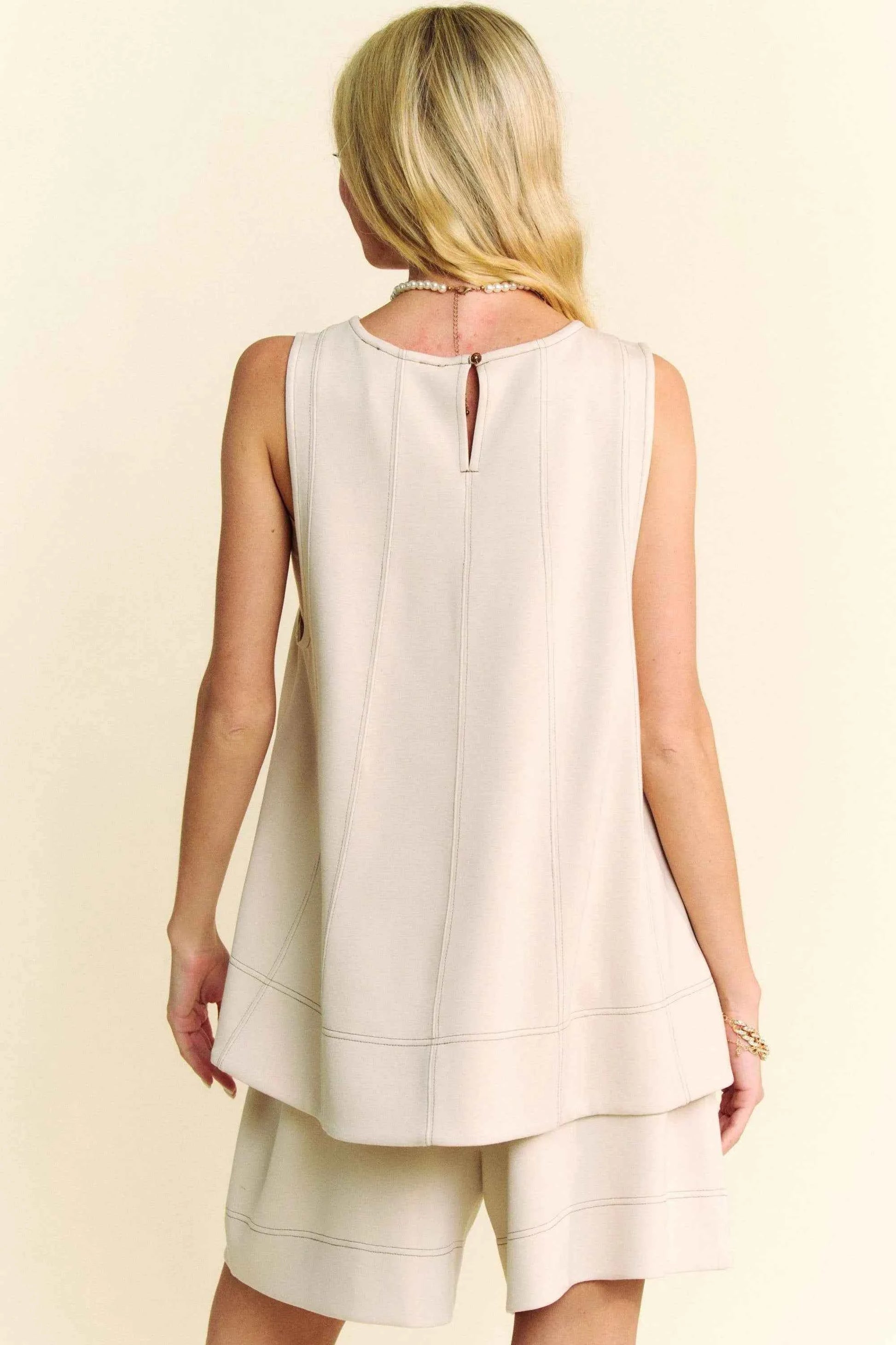 Davi & Dani Contrast Seam Top and Short Set a57bae5f26ee4bd082260c0a31515206-Max-Origin