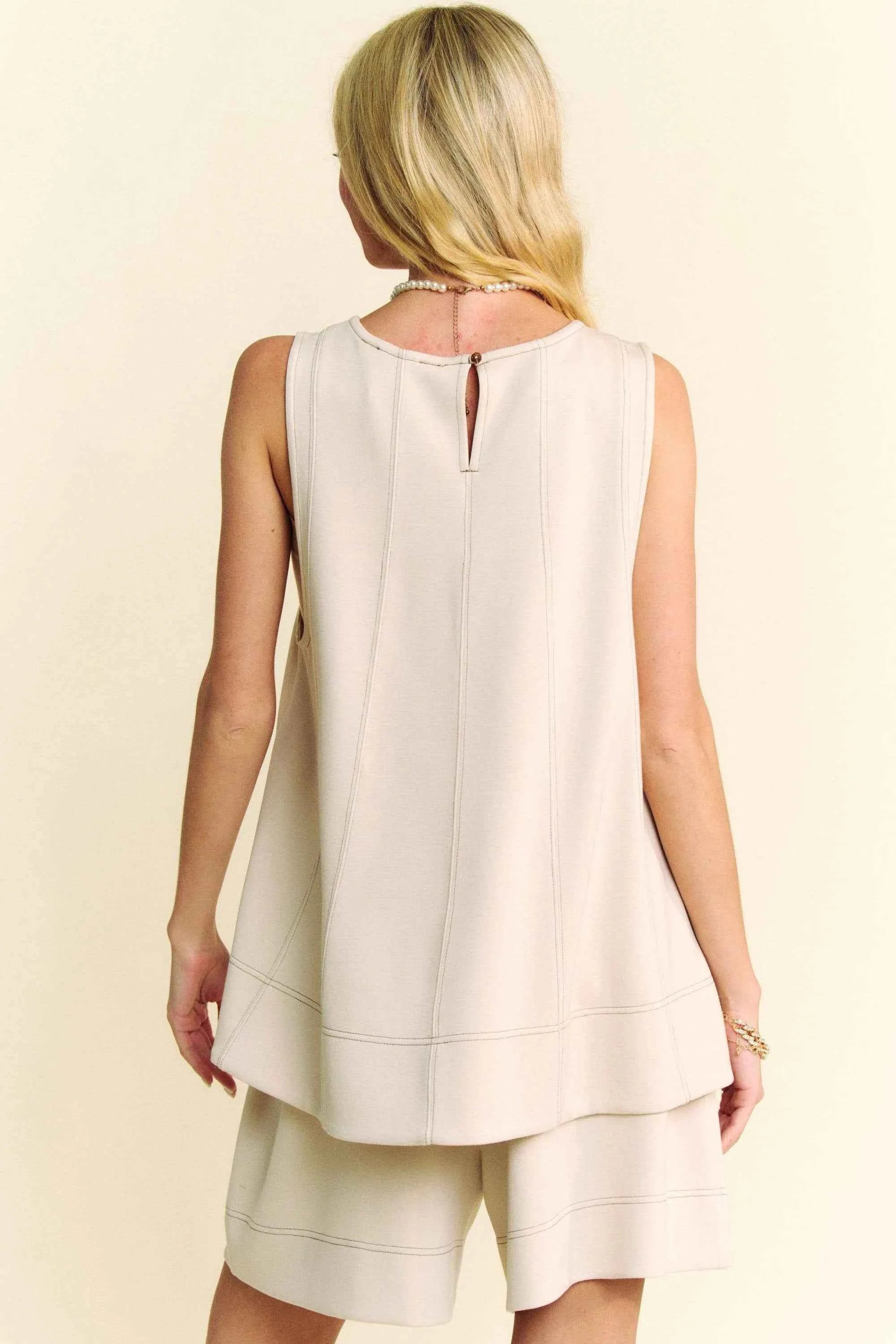 Davi & Dani Contrast Seam Top and Short Set a57bae5f26ee4bd082260c0a31515206-Max-Origin