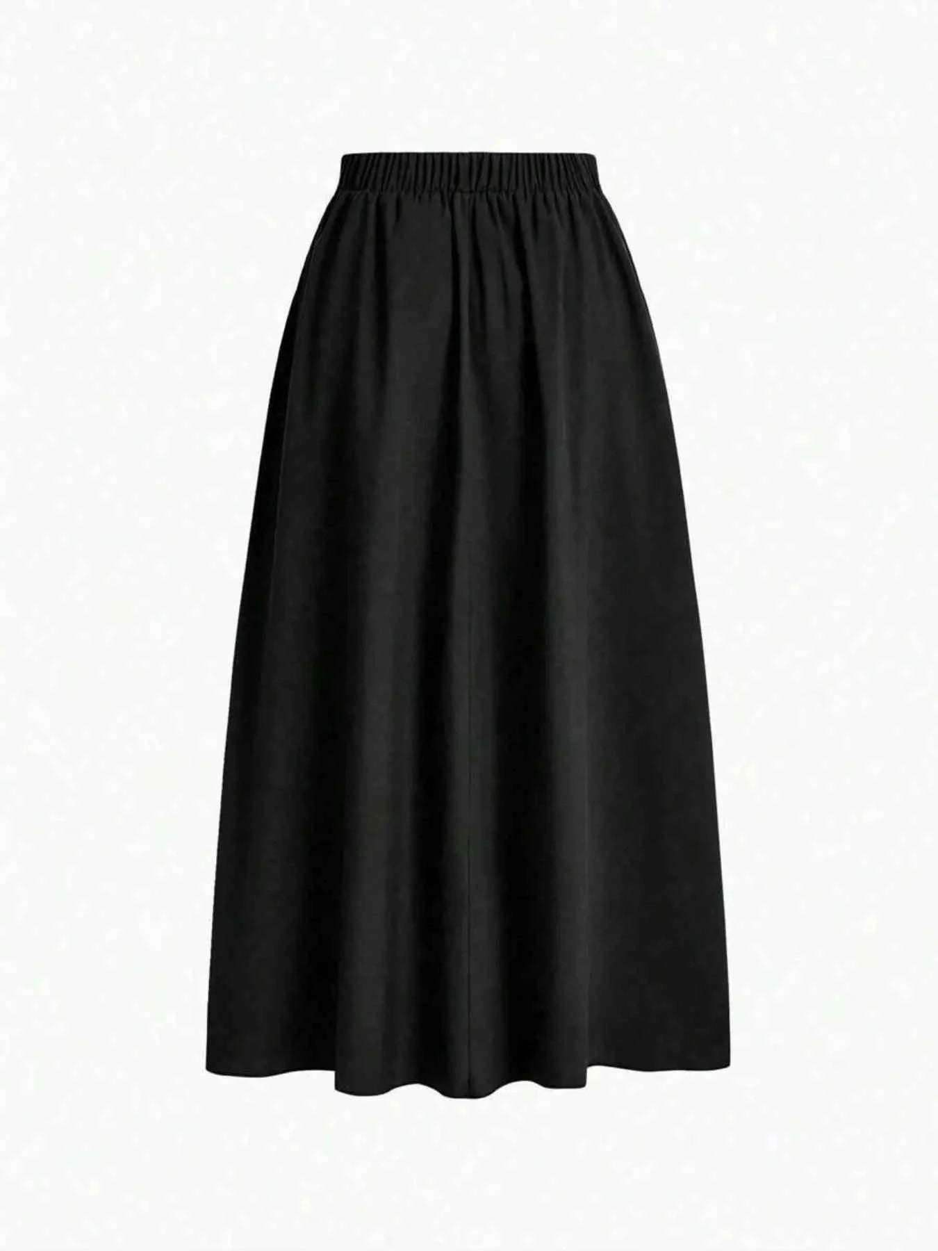 Elastic Waist Pleated Detail Skirt a59e42f5-6aad-49c7-a31b-4f1ebd3a5b5b-Max-Origin