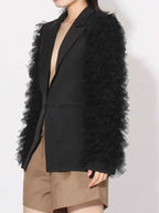 One Button Mesh Long Sleeve Blazer a5a91567-ef89-4cae-ab7d-294b81f4e04b-Max-Origin