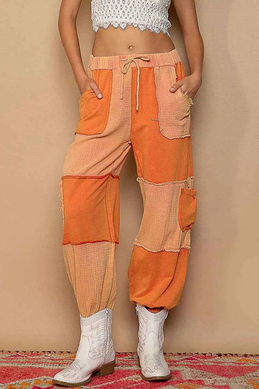 POL Drawstring Pocketed Contrast Jogger Pants CHILL RED a5abdd48-0e89-4bc8-9e38-0a3a4b4f8f87-Max-Origin