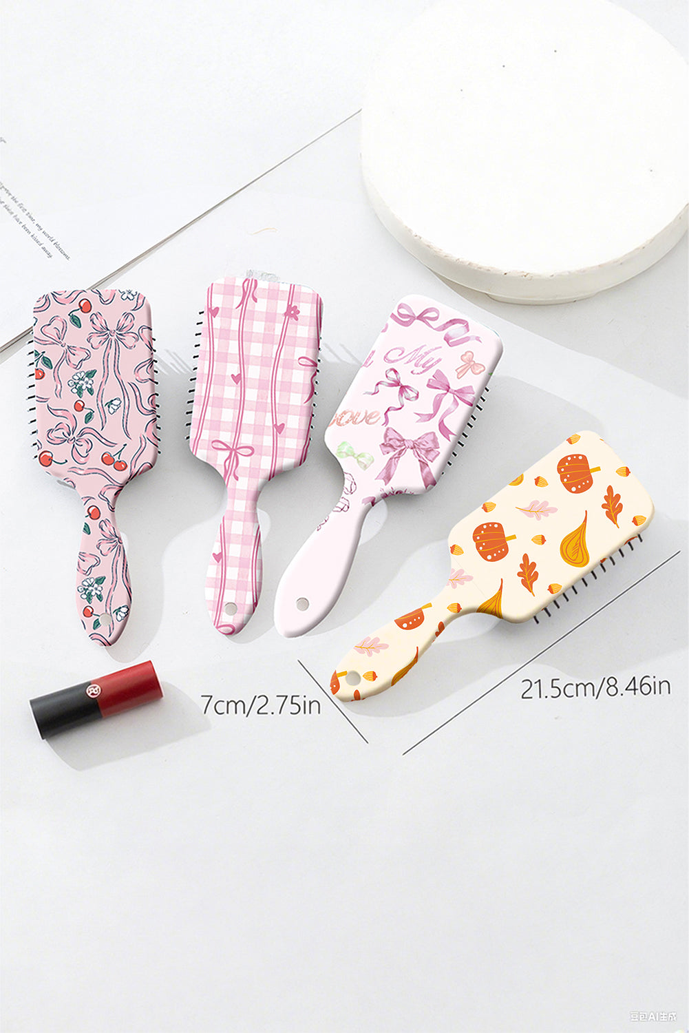 Grapefruit Orange Pumpkin Fall Vibe Print Air Cushion Comb a5acab68b5b9a732