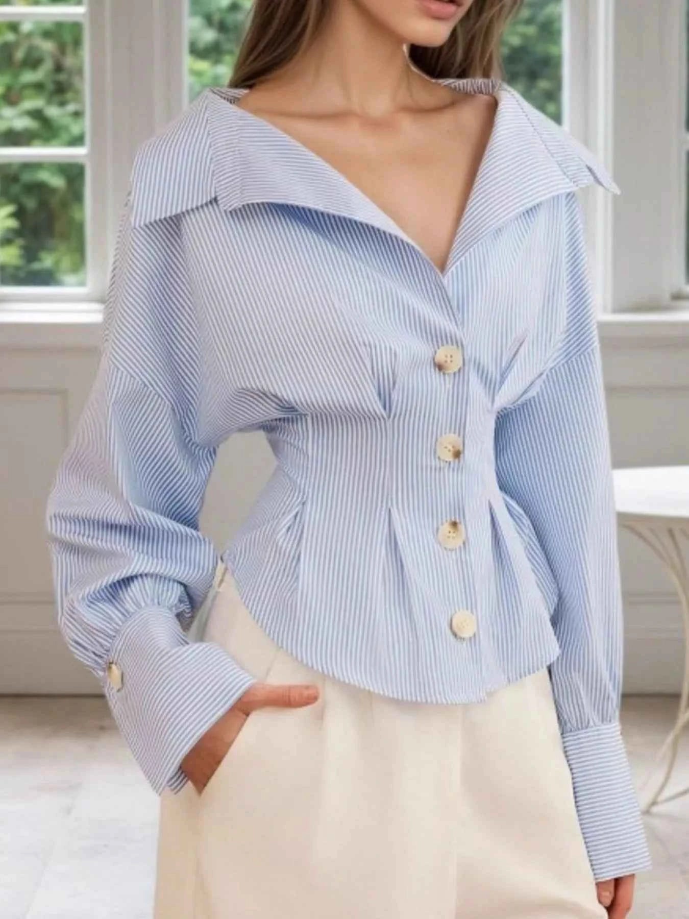 Striped Button-Up Long Sleeve Shirt Stripe a5be750e-e6f1-43ca-a6d0-8bf37e1cbaff-Max-Origin