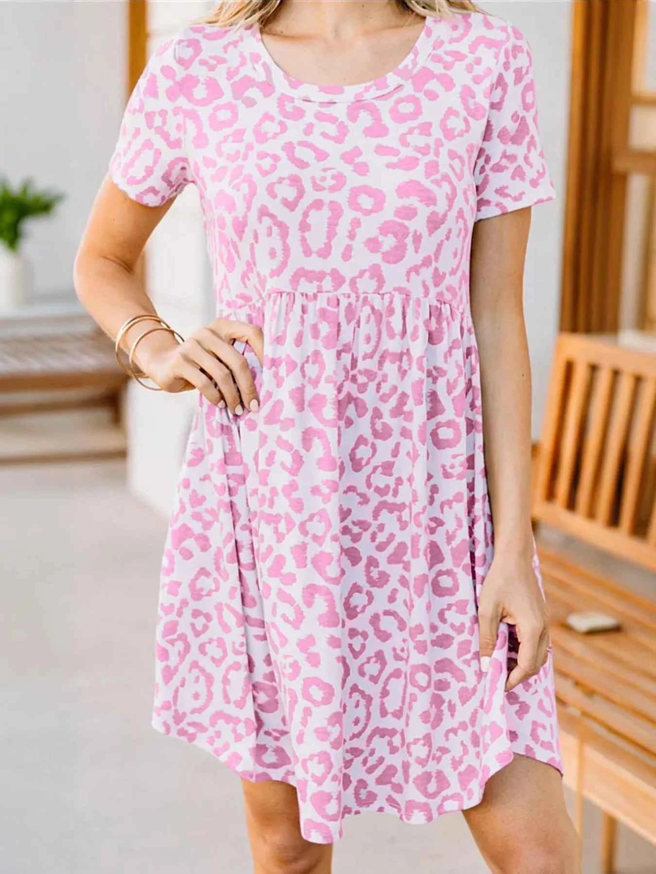 Leopard Print Short Sleeve Casual Dress a5c4a975-cb24-43a5-b530-81a09ed30f0b-Max-Origin