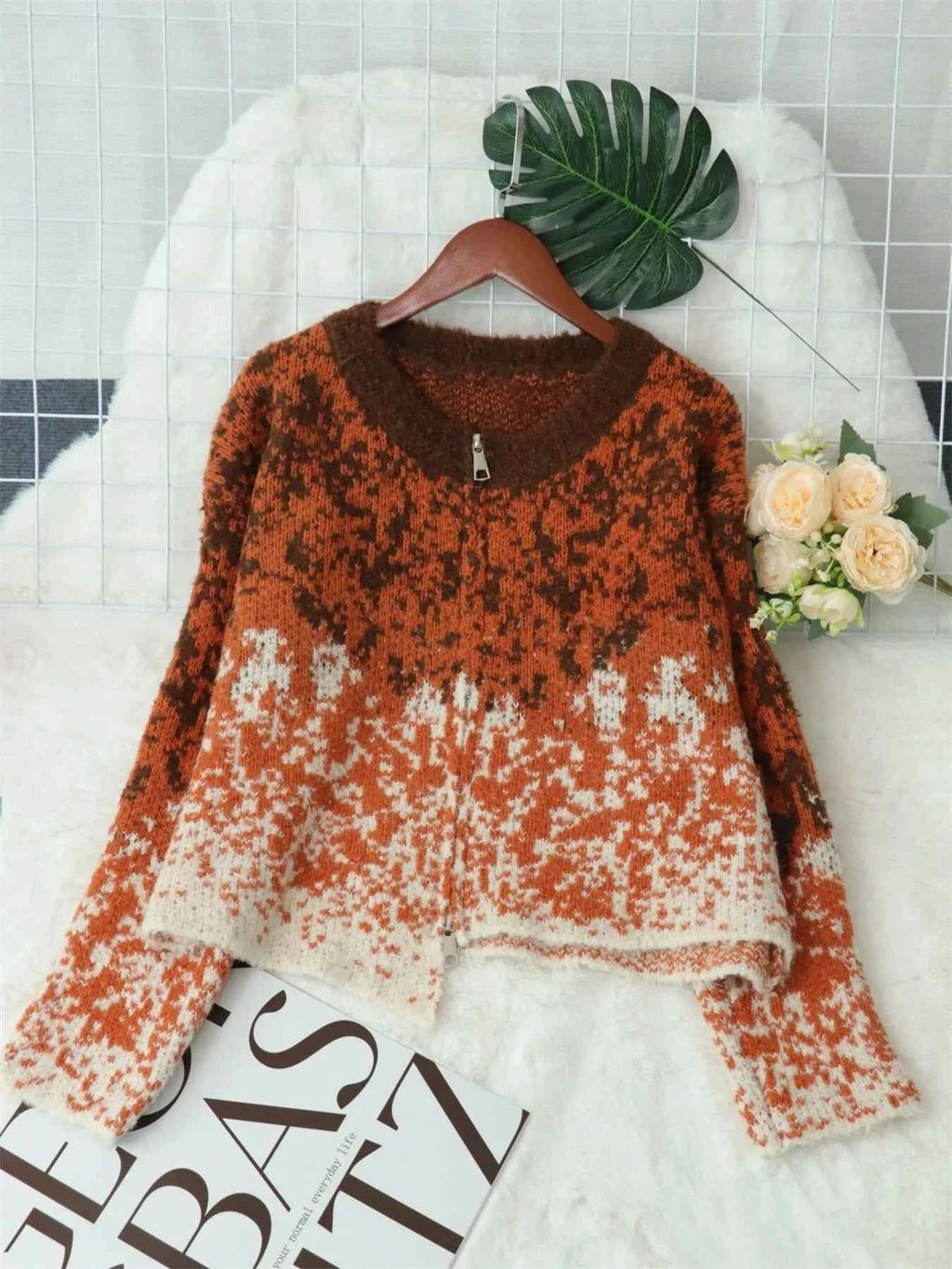 Asymmetrical Hem Zip Up Cardigan a5c6bcee64914231b39481c583e27bcb-Max-Origin