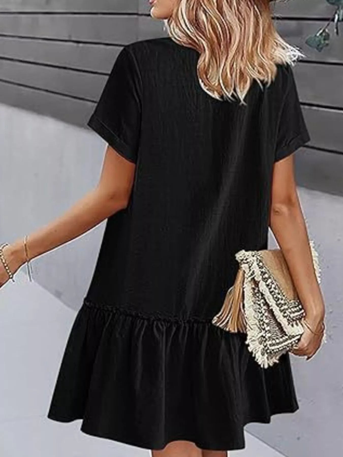 Full Size Button-Front Short Sleeve Tiered Dress Plus Size a5c8cab1-38b8-4189-98df-c46b164bf255-Max-Origin