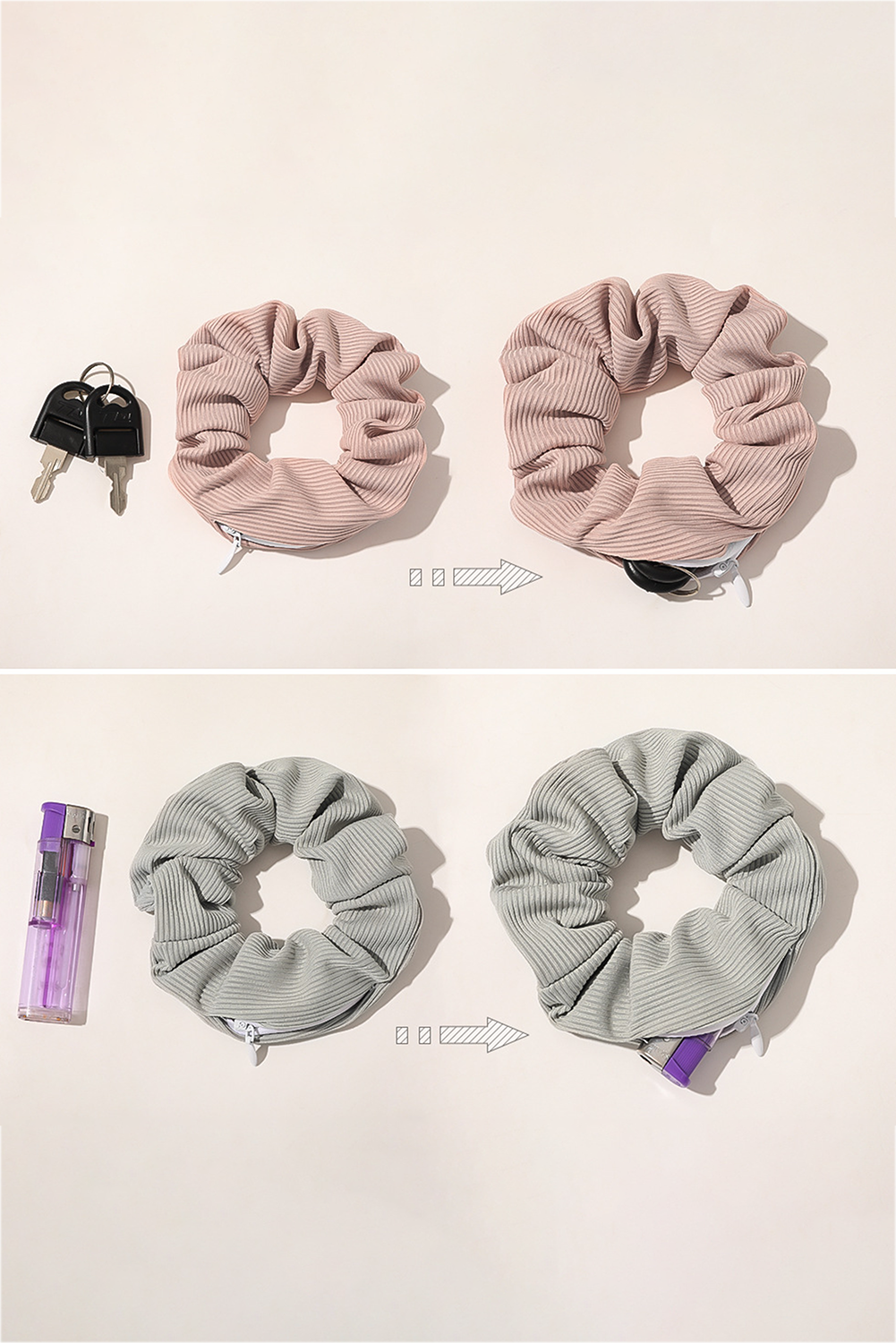 Delicacy Pocket Scrunchie With Hidden Zipper a5cbd50249cc26c6