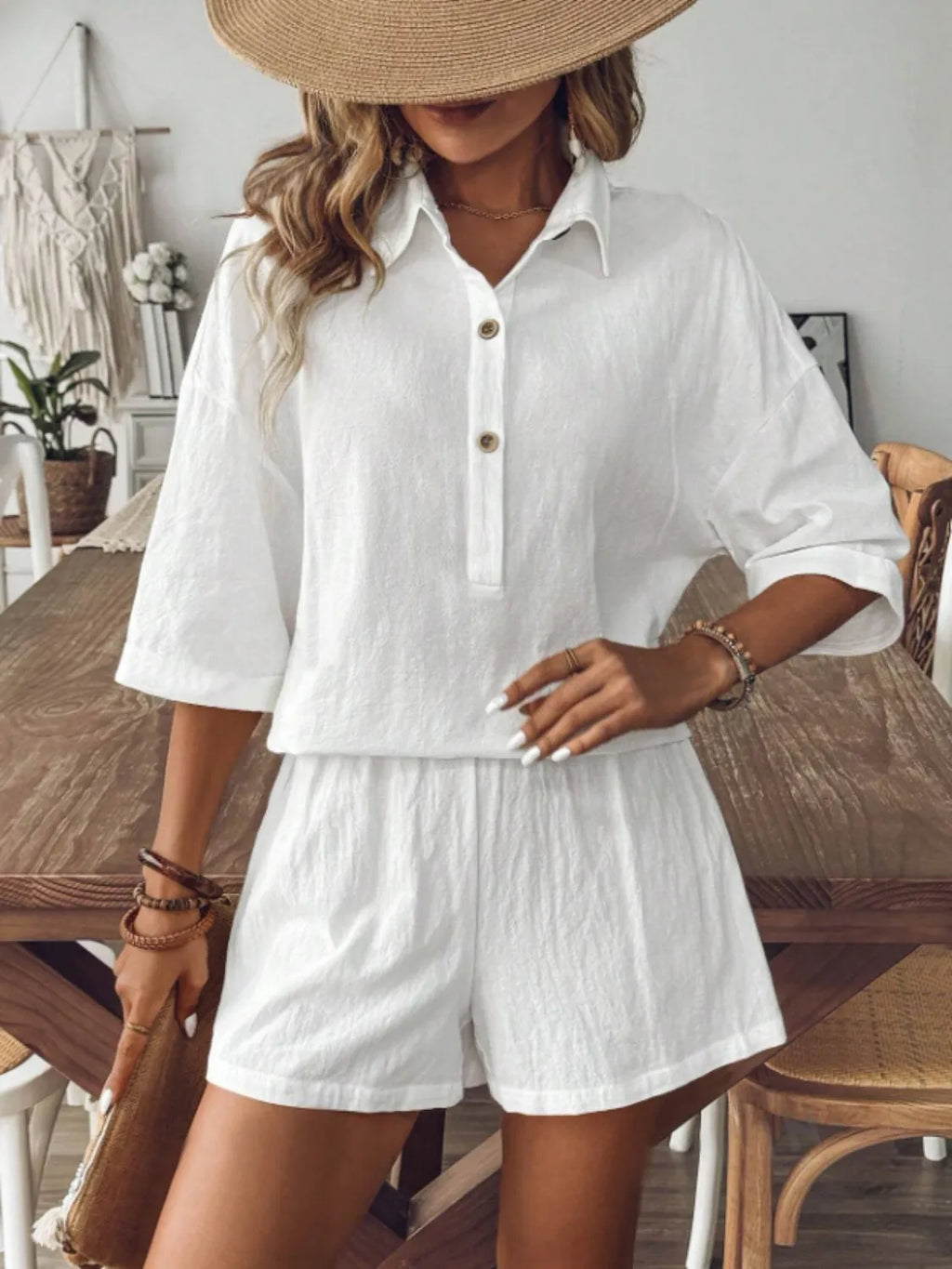 Collared Neck Half Sleeve Top and Shorts Set a5cc5c93-12a4-4b4a-b5ad-06bf0e762597-Max-Origin