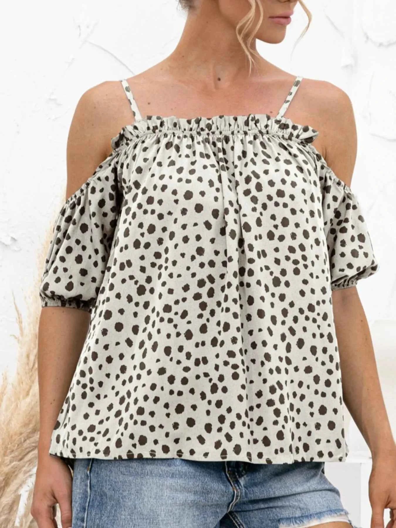 Puff Sleeve Polka Dot Ruffle Cami Top a5d9223e-33dd-4f36-8ea3-92de4bd82a8f-Max-Origin