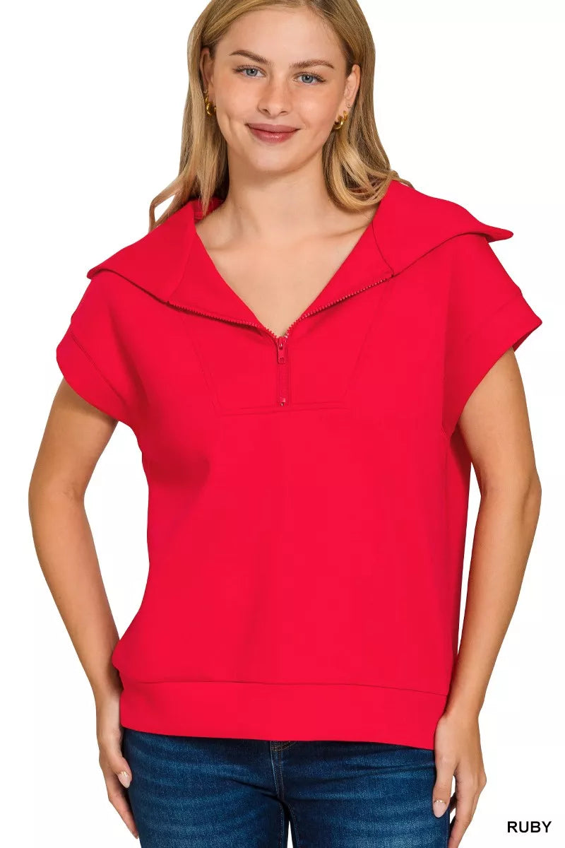 Zenana Scuba Half Zip Top RUBY a5dd0bdb11784559a392c24494b38bf4-Max-Origin
