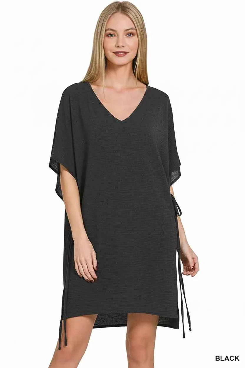 Zenana Woven Airflow Tie Side Cover Up BLACK ONE SIZE a5de3ae1-712c-4393-8bf4-af0eeeb3d867-Max-Origin