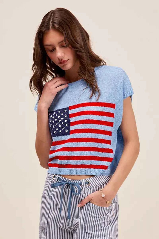 Fourth Of July American Flag Boxy Fit Sweater Top a5e041ae-cdd1-4a2a-be53-b5272c37ba46-Max-Origin