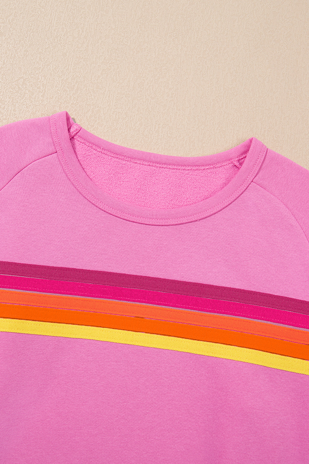 Bonbon Colorful Striped Long Sleeve Pullover and Shorts Set a5e5c10de5230918