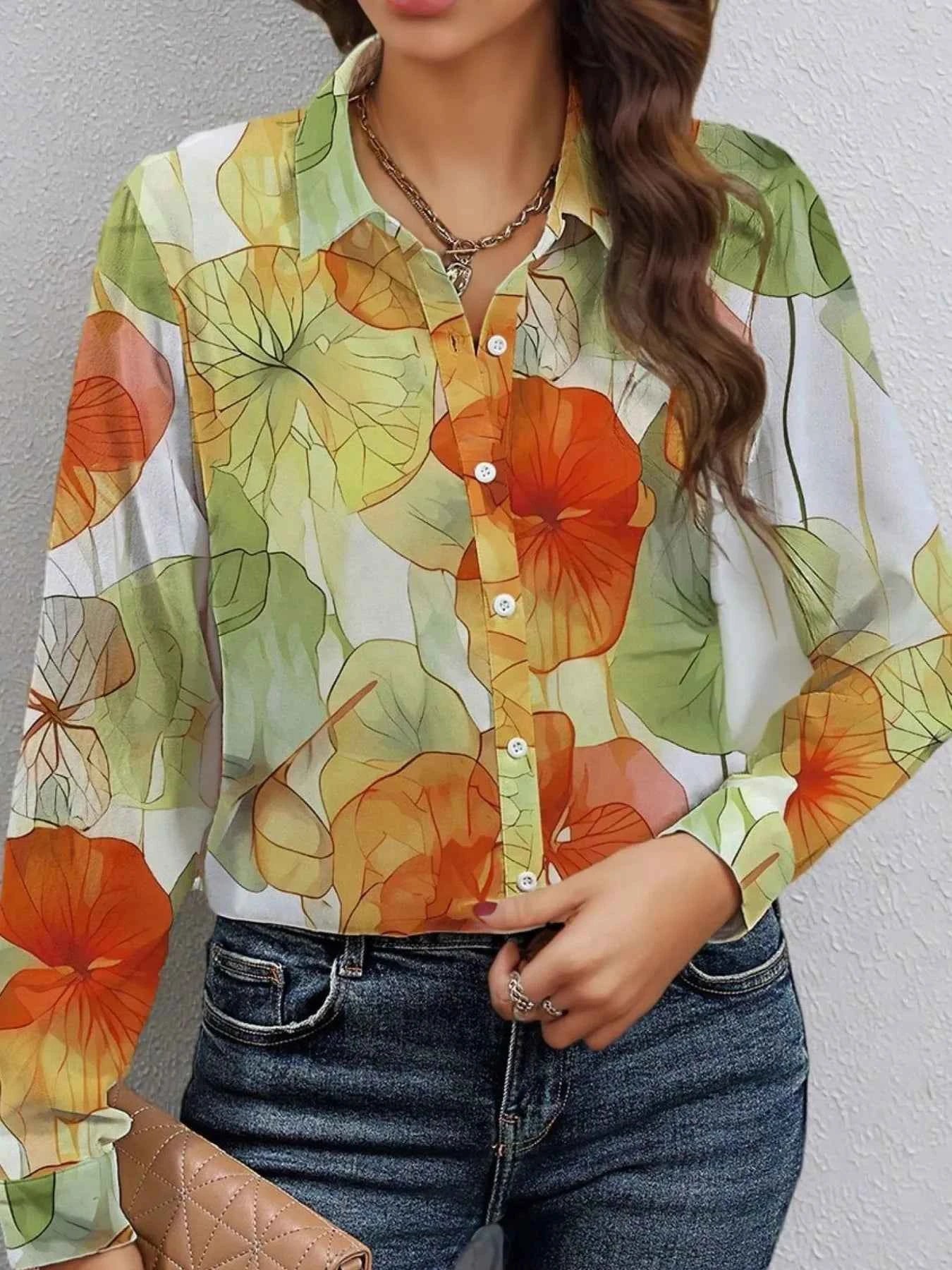 Printed Button Up Long Sleeve Shirt a5e90ccdd723417f9007d975c0502a40-Max-Origin