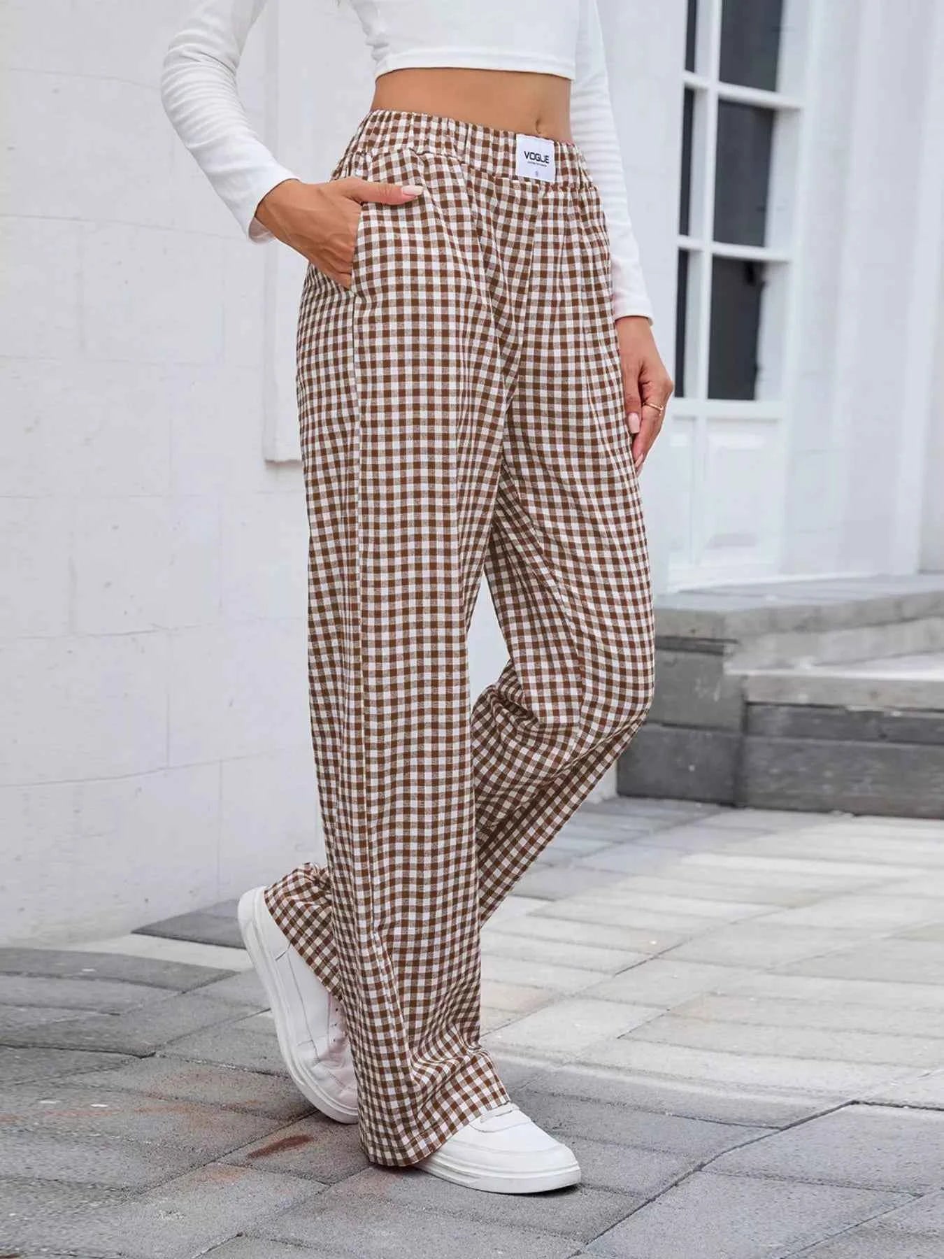 Plaid Wide Leg Casual Pants a5e98b8e-56ec-4a56-bf2a-1c982e533ba1-Max-Origin