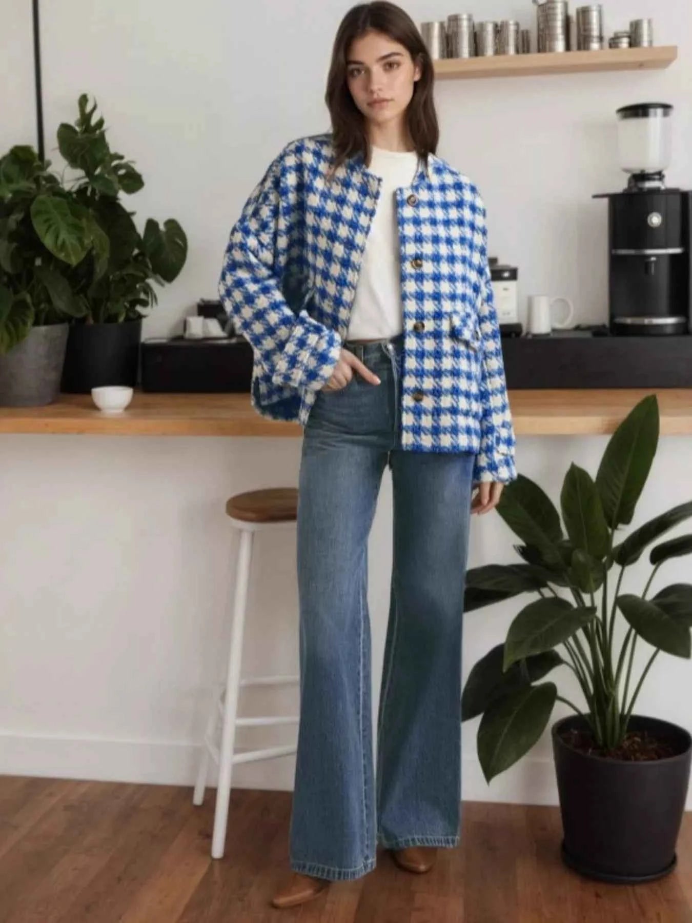 Houndstooth Button Up Long Sleeve Jacket a604cd5df3b34197bd32908a1f426843-Max-Origin