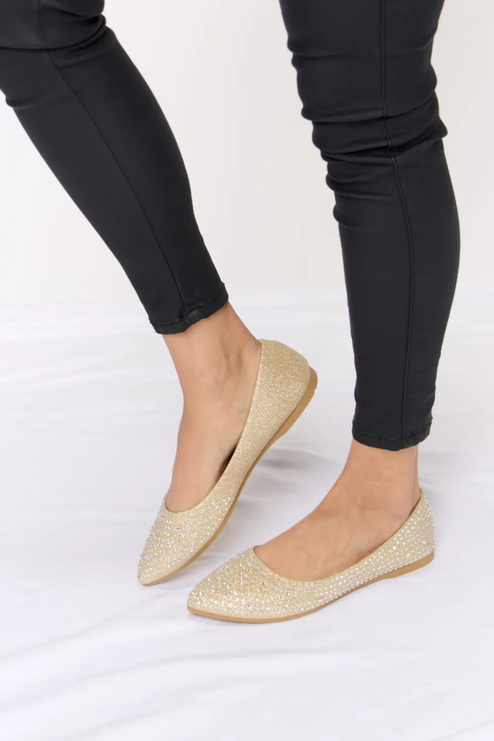 Forever Link Rhinestone Point Toe Flat Slip-Ons a616c4a1-01b2-4cf3-a18a-082ff8680268-Max
