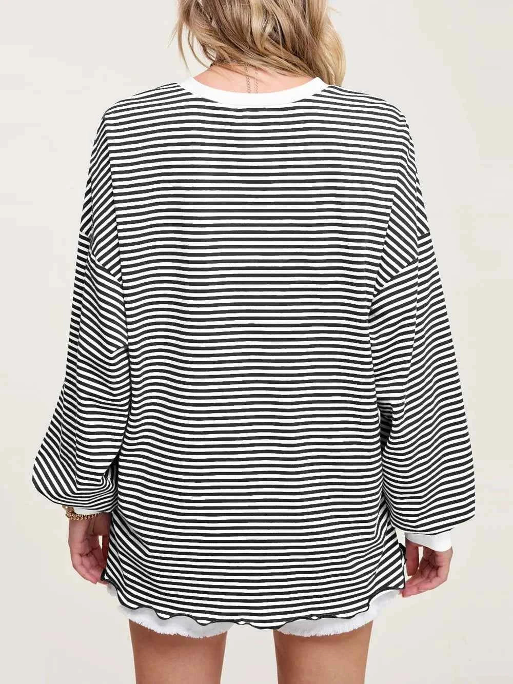 Contrast Striped Long Sleeve Sweatshirt a625e87f-be14-4578-967c-861ab8938c35-Max