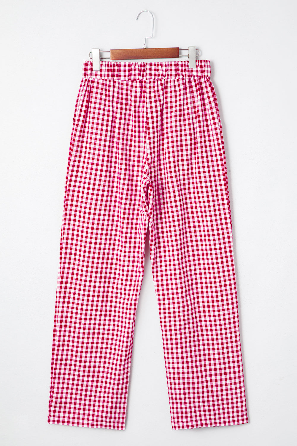 Fiery Red Gingham Casual Loose Pants a62ae7b28bd1f7bc