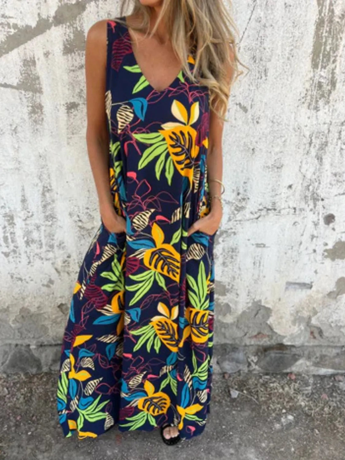 Full Size Printed V-Neck Sleeveless Dress Plus Size a630c643-4c5d-4c66-be18-262678816ded-Max-Origin