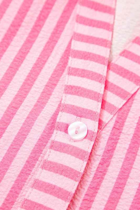 Stripe V-Neck Flare Sleeve Tiered Mini Dress a63d297a-1c7c-43ee-b8b3-cd0d4462173c