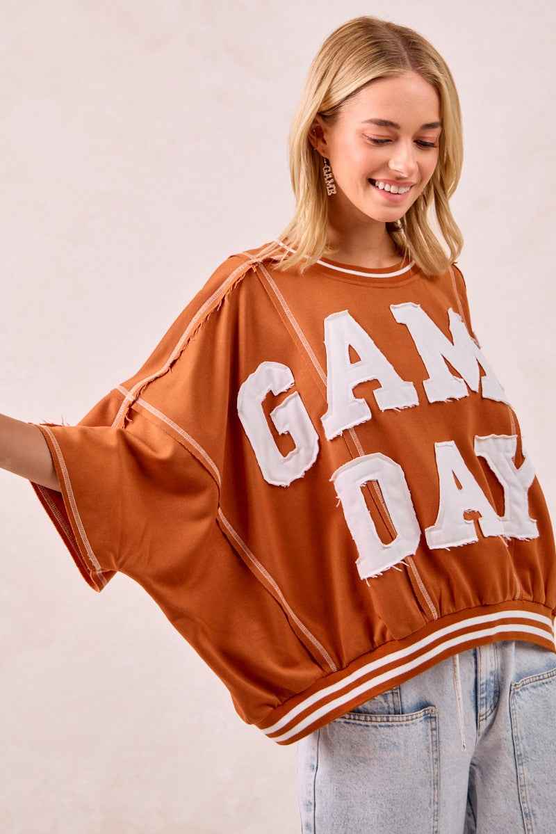 BiBi Gameday Patchwork Stitch Detail French Terry Top a64344d8827941c191d47e8317276312-Max