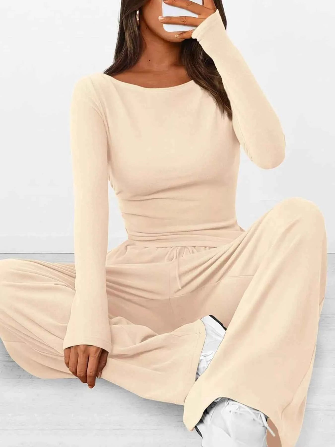 Long Sleeve Top and Wide Leg Pants Set a6457c99665d4523b42f3d649dc46f49-Max-Origin