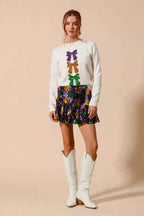 SO ME Mardi Gras Checker Sequins Mini Skirt a64e441c49f84701a69144b06160a6ae-Max-Origin